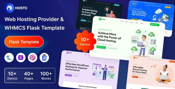 Hostc - Web Hosting Provider & WHMCS Flask Template