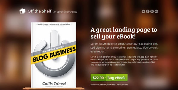 Off the Shelf - Responsive E-Book Landing Page