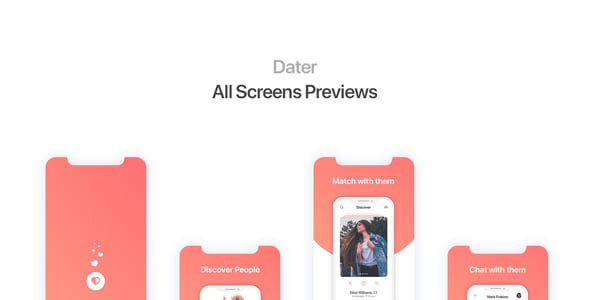 Dater - Adobe XD Dating UI Kit For Mobile App