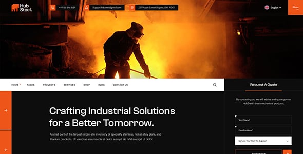 Hubsteel - Industrial & Factory WordPress Theme