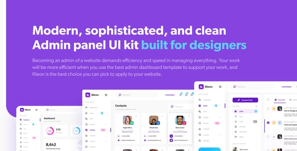 Kleon - Clean Admin Panel Dashboard UI Template Adobe XD