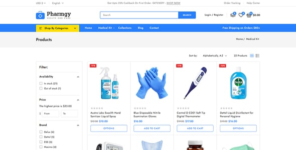 Pharmgy - Medical Store Sectioned Shopify 2.0 Responsive Theme
