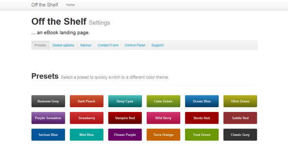 Off the Shelf - Responsive E-Book Landing Page