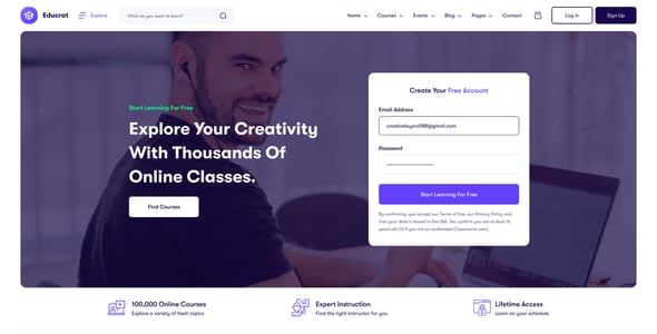 Educrat - Professional LMS Online Education Course Figma Template