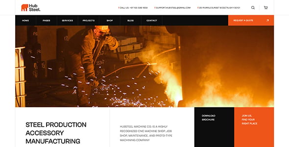Hubsteel - Industrial & Factory WordPress Theme