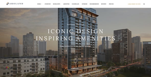 Aroland - Single Property Landing Page WordPress Theme