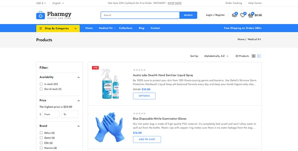 Pharmgy - Medical Store Sectioned Shopify 2.0 Responsive Theme