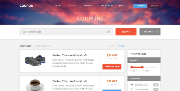 Coupon - Coupons and Promo Codes PSD Template