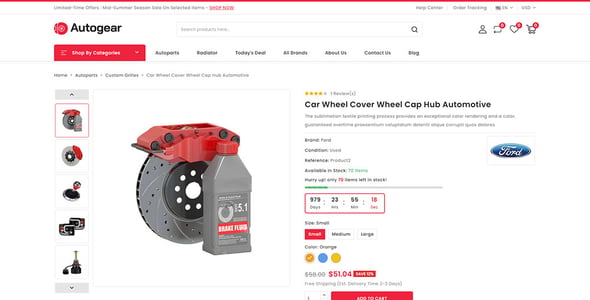 Autogear - Multipurpose Autoparts Store Prestashop 1.7 & 8.x Responsive Theme