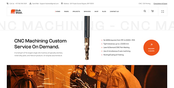 Hubsteel - Industrial & Factory WordPress Theme