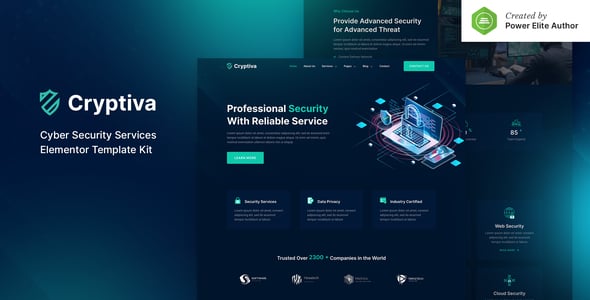 Cryptiva – Cyber Security Services Elementor Template Kit