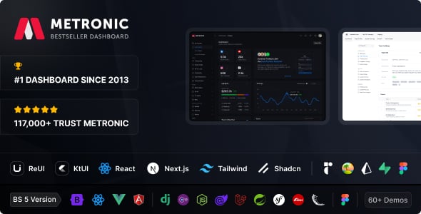 Metronic | Tailwind, Bootstrap, React, Next.js, Vue, Angular, Laravel Admin Dashboard HTML Template