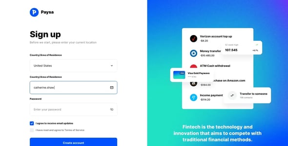 Paysa - UI kit for FinTech and Banking Apps