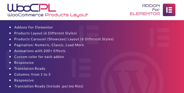 WooCommerce Products Layout for Elementor WordPress Plugin
