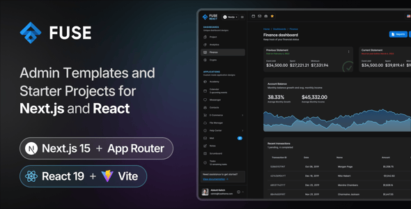 Fuse - React Admin Template - Next.js + Vue.js Included