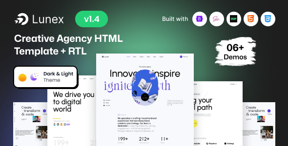 Lunex - Creative Agency HTML Template