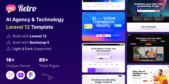 Retro - AI Agency & Technology Laravel 12 Template