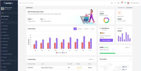 Domiex - Admin & Dashboard Template